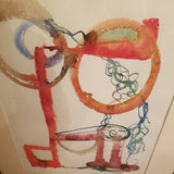 Vintage Abstract Painting W.cw Mid Century
