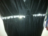 Ladies black velvet Magaschoni Collection cocktail dress with rhinestones size 6