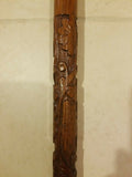 Carved Wooden Cane/ Walking Stick 36.625" HANDLE IS LOOSE