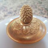 Vintage French Opaline Gilt Bronze Dome Light Fixture
