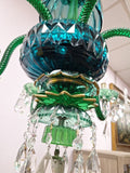 19th Century Osler English Emerald Green 6 Light Perfect Condition