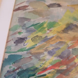 Colorful Mid century Modern Abstract Watercolor Painting
