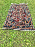 Vintage Colorful Oriental Rug Hand Knotted Tribal All Wool Mint Condition