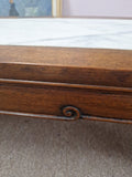 Japanese Marble and Wood Coffee Table 43" X 16" X 14"