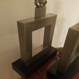 Mid century Modern Pair of Cubist Designer Lamps
