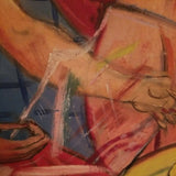 1950's Nude Girls Oil Painting Modernist  Signed