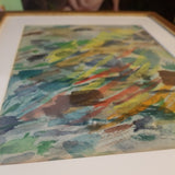 Colorful Mid century Modern Abstract Watercolor Painting