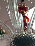 Czechoslovakian 1950 Overlay 12 Light Chandelier