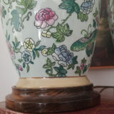 Vintage Pair Of Chinese porcelain Lamps Enamel