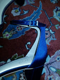 Badgley Mischka Size 9 Women's Shoes Jewel Sycamore Navy Satin