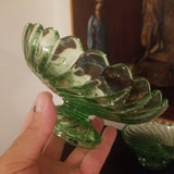 Pair Of Antique Jade Green UNSIGNED! Baccarat Candy Dishes