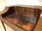 Secretary Style Work Desk with Leather Top probably Walnut or Oak