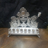Esco Sterling Silver made in USA Menorah - Diamonds Sapphires Rubies Emeralds