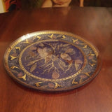 20Th century Vintage Heavy Enamel Moser Bohemian glass Charger