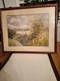 Antique American Signed WC Painting - Diamonds Sapphires Rubies Emeralds