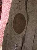 Fay Men's Tweed Wool Blend Jacket With Elbow Patches Made In Italy Size 42