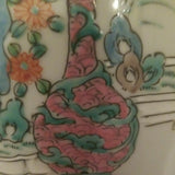 Antique Chinese Porcelain 100 Years Old Lamp - Diamonds Sapphires Rubies Emeralds