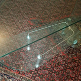 Modernist Scupltural Glass Signed Bar Cart