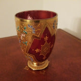 Antique Art Glass Moser Bohemian Ruby Enamel