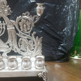 Esco Sterling Silver made in USA Menorah - Diamonds Sapphires Rubies Emeralds