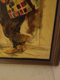 Framed Painting of Clowns - Diamonds Sapphires Rubies Emeralds