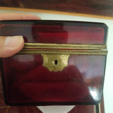 Antique Bohemian glass Moser Jewel box 1880