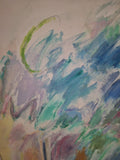 Massive Mid Century Modern Vintage Floral Signed Painting 48" X 48" #912008