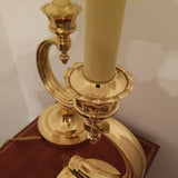 Vintage Heavy Brass Stylized Classic Modern Pair of Lamps