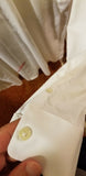 Paul Fredrick 80's Two Ply Pinpoint Oxford White Monogrammed PN - Diamonds Sapphires Rubies Emeralds