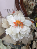 Hand Painted Japanese Flower Pot With Artificial Flowers With Jade 19.5" Tall