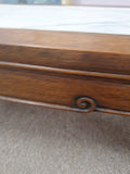 Japanese Marble and Wood Coffee Table 43" X 16" X 14"