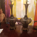 Pair Of Mid Century Modern Hollywood Regency Pair Of Venetian Lamps