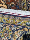 Vintage NOS Oriental Rug Always Hung Silk Flower Wool Hand Knotted 4' 5" X 6' 7"
