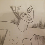 Vintage Mid Century Modern Nude Etching Signed Limited Edition - Diamonds Sapphires Rubies Emeralds