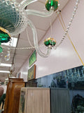 Czechoslovakian 1950 Overlay 12 Light Chandelier