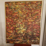 Mid Century Modern Abstract Painting Signed Titled - Diamonds Sapphires Rubies Emeralds