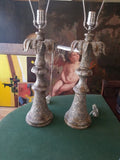 Pair of Mid Century Modern Silvered  Lamps