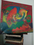 Mid Century Modern Abstract Expressionist Painting Signed - Diamonds Sapphires Rubies Emeralds
