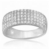 14K White Gold Pave Diamond Ring Size 6.5