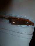 Ladies Light Blue Vince Camuto Size 2 Faux Leather Jacket - Diamonds Sapphires Rubies Emeralds