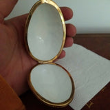 Vintage Enamel Egg Box Maroon - Diamonds Sapphires Rubies Emeralds