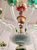 Czechoslovakian 1950 Overlay 12 Light Chandelier
