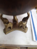 Vintage Ball Or Globe, Possibly Asian About 5" Diameter With 3 Elephant Stand
