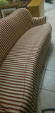 Kidney Shaped Sofa Good Condition with Designer Fabric - Diamonds Sapphires Rubies Emeralds