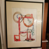 Vintage Abstract Painting W.cw Mid Century