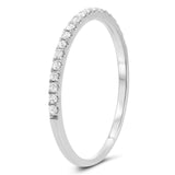 14K White Gold Diamond Ring Band, Half Way Around Size 6.5