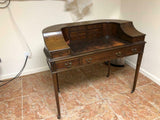 Secretary Style Work Desk with Leather Top probably Walnut or Oak