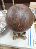 Vintage Ball Or Globe, Possibly Asian About 5" Diameter With 3 Elephant Stand