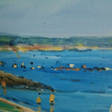 A Vintage Impressionist Beach Bikini Painting Signed