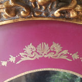 Antique Gilt Frame Hand Painted Painting On Ceramic Nude